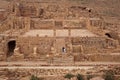 Nabataean Rock city of Petra, Great temple, Jordan Royalty Free Stock Photo