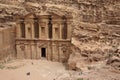 Nabataean Rock city of Petra, ad Deir, Monastery, Jordan Royalty Free Stock Photo