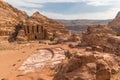 Petra Monastery from distance, Wadi Musa, Middle East, Jordan