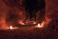 Petra by night in Jordan Royalty Free Stock Photo