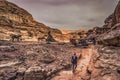 Petra - October 01, 2018: Ruins of the ancient city of Petra, Wonder of the World, Jordan