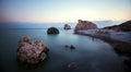 Petra tou Romiou, aphrodites beach in cyprus Royalty Free Stock Photo