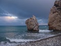 Petra tou romiou, legendary birthplace of godess aphrodite in cyprus