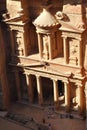 Petra Treasury from above with people Royalty Free Stock Photo