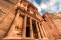 Petra Treasury landmark, Wadi Musa, Middle East, Jordan Royalty Free Stock Photo