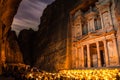 Petra under the light of the stars and the candles Royalty Free Stock Photo