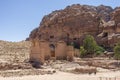 Petra. View to the temple Qasr Al-Bint. Royalty Free Stock Photo