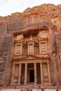 The incredible El Khasneh facade in Petra Royalty Free Stock Photo