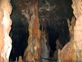 Petralona cave, Creece- may 25, 2007: Ancient karst cave with stalactites and stalagmites, Cenote ceiling