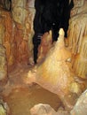 Petralona cave, Creece- may 25, 2007: Ancient karst cave with stalactites and stalagmites, Cenote ceiling