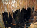 Petralona cave, Creece- may 25, 2007: Ancient karst cave with stalactites and stalagmites,