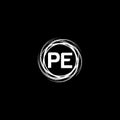 PETREE LOGO  PE ICON  PE VECTOR  PE LETTER  PE circle Unique abstract geometric logo design Royalty Free Stock Photo