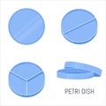 Petri dish big medical icon set in flat style