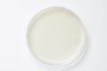 Petri dish and culture media with bacteria on white background with clipping, solid media, nutrient agar, Test various germs,