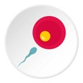 Petri dish with fertilized eggs icon circle