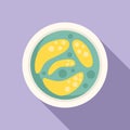 Petri dish icon flat vector. Bacteria cell Royalty Free Stock Photo