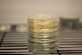 Petri dish plates with media on shelf