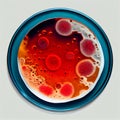 Petri Dish Red Bacteria Biological Research Biohazard Danger Epidemic Infection Virus Generative AI