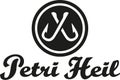 Petri Heil with crossed hooks stamp