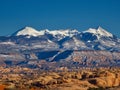 Petrified Dunes and La Sal Royalty Free Stock Photo