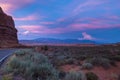 Petrified Dunes view of La Sal Mountains at sunset Royalty Free Stock Photo