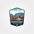 Petrified forest national park emblem vector symbol illustration design Royalty Free Stock Photo