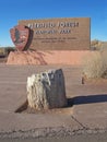 Petrified Forest National Park Sign Near Entrance in USA