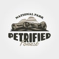 petrified forest vintage logo vector illustration design Royalty Free Stock Photo