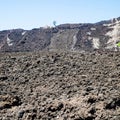 Petrified lava flow close up on slope of Etna