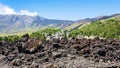 Petrified lava on slope of Etna volcano