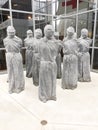 Petrified sculpture for denounces violation of human rights and appeals for tolerance in Museum entrance city Geneva