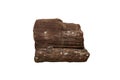 Petrified wood fossil isolated on white background. Royalty Free Stock Photo