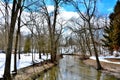 Petrifying Springs Pike River with Snow on Banks Royalty Free Stock Photo