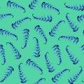 Petrikyvka blue spike. An interesting plant print for your creativity, for printing on things, on fabric