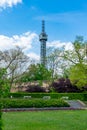 Petrin lookout tower on Petrin hill, Prague, Czech Republic Royalty Free Stock Photo