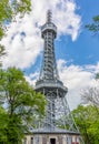 Petrin lookout tower on Petrin hill, Prague, Czech Republic Royalty Free Stock Photo