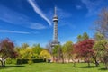 Petrin Lookout Tower in Prague, Czech Republic Royalty Free Stock Photo