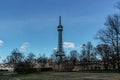 Petrin Lookout Tower, Prague, Czech republic.Steel tower 63.5 metres tall on Petrin Hill built in 1891.Observation transmission Royalty Free Stock Photo