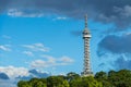 Petrin Lookout Tower (1892), resembling Eiffel tower, Petrin Hill Park, Prague, Czech Republic Royalty Free Stock Photo