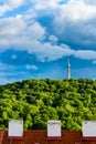 Petrin Lookout Tower (1892), resembling Eiffel tower, Petrin Hill Park, Prague, Czech Republic Royalty Free Stock Photo