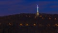Petrin watch tower in the night, Prague, Czech Republic