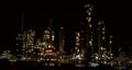 Petro chemical plant pernis Rotterdam by night Royalty Free Stock Photo