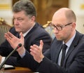 Petro Poroshenko and Arseniy Yatsenyuk Royalty Free Stock Photo