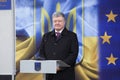 Ukrainean president Petro Poroshenko at inauguration of new moldovan ukrainian border Palanca