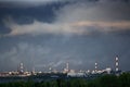 Petrochemical factory chimneys