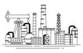 Petrochemical Industry Concept Contour Linear Style. Vector