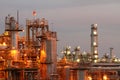 Petrochemical industry on sunset. Royalty Free Stock Photo