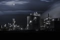 Petrochemical plant detail at night