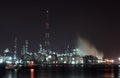 Petrochemical plant in the night Royalty Free Stock Photo