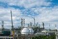 Oil refinery plant during maintenances and services Royalty Free Stock Photo